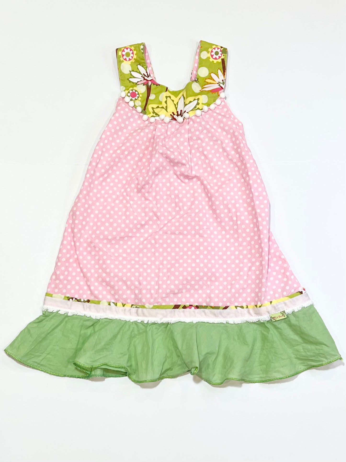Pink spotty dress - Size 4-5