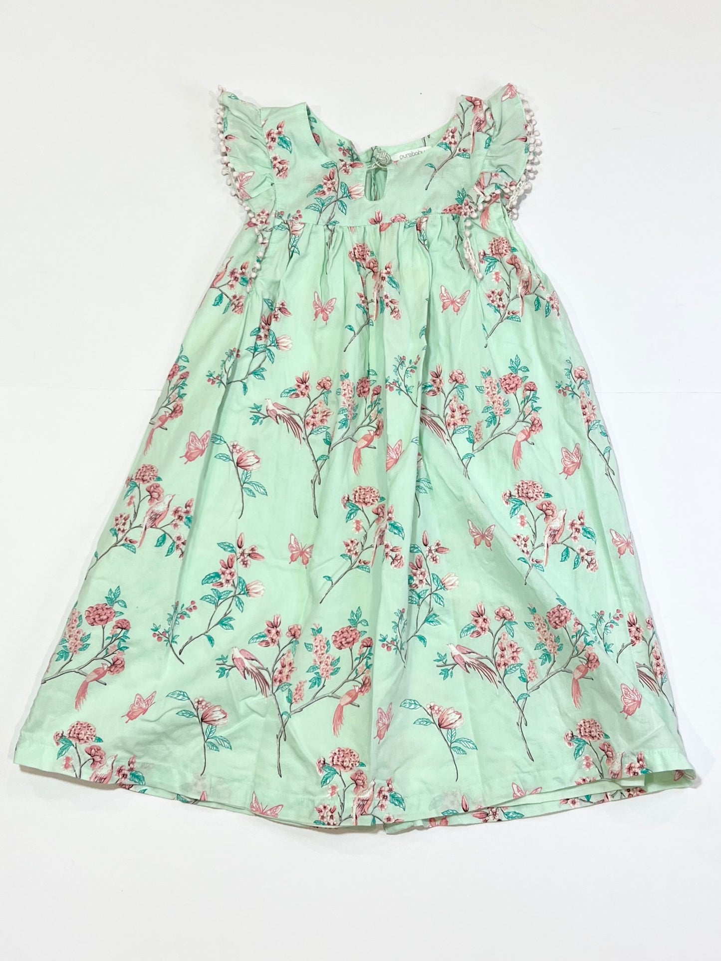 Green floral dress - Size 4