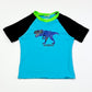 Blue t-rex rashie - Size 3