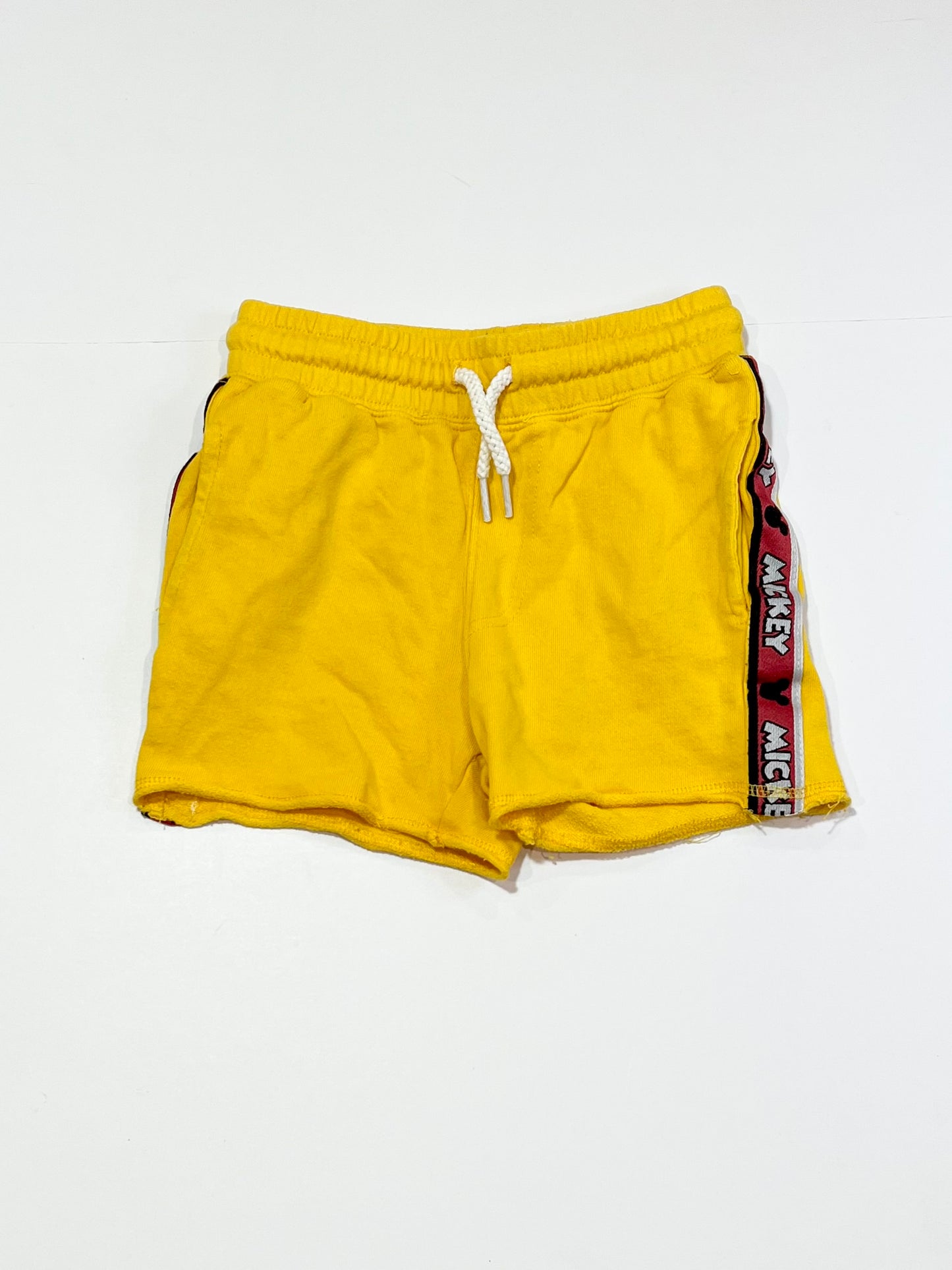 Yellow Mickey sweat shorts - Size 3