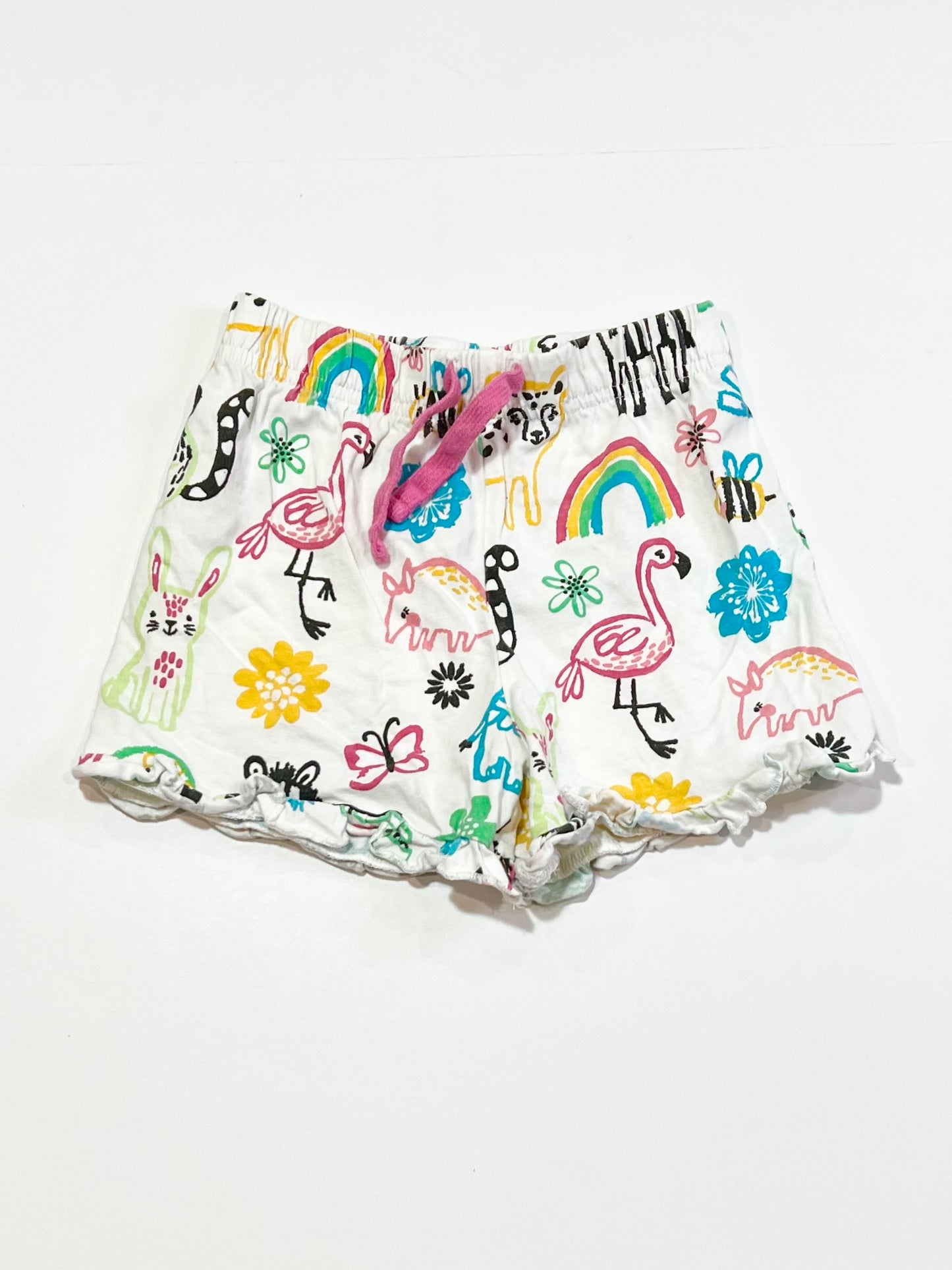 Animals and raindows jersey shorts - Size 3-4