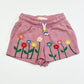 Pink flower sweat shorts - Size 3