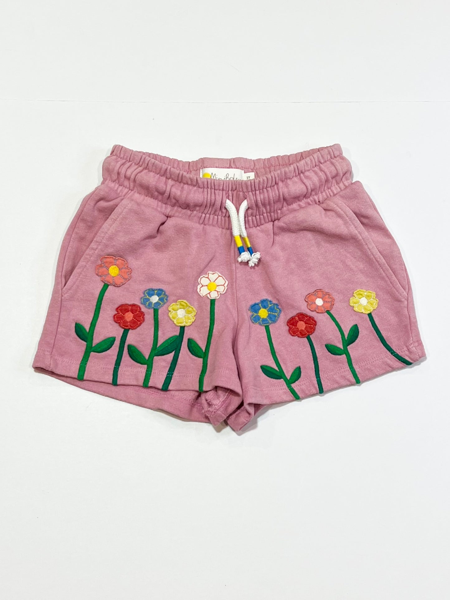 Pink flower sweat shorts - Size 3