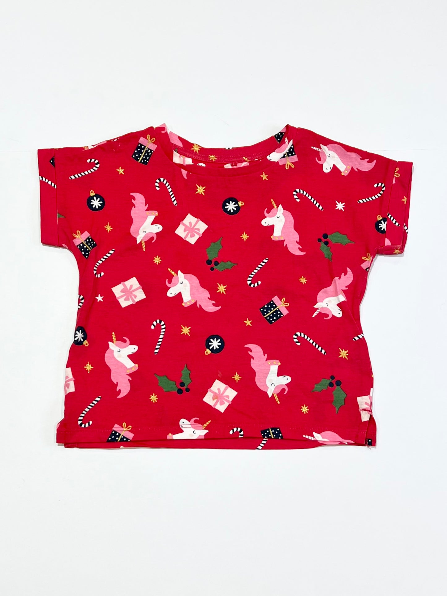 Christmas unicorn tee - Size 3