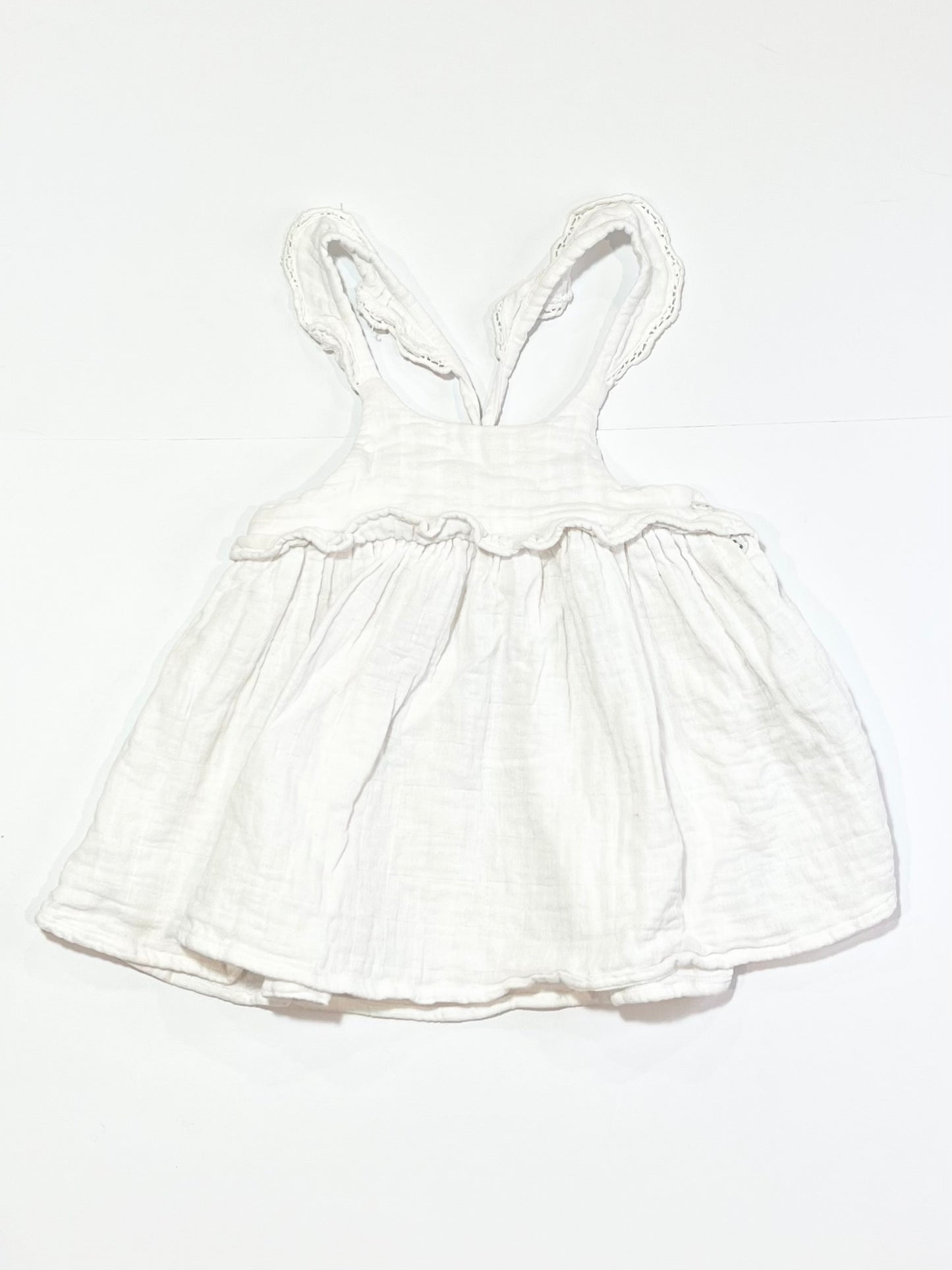 White muslin tie-up top - Size 3