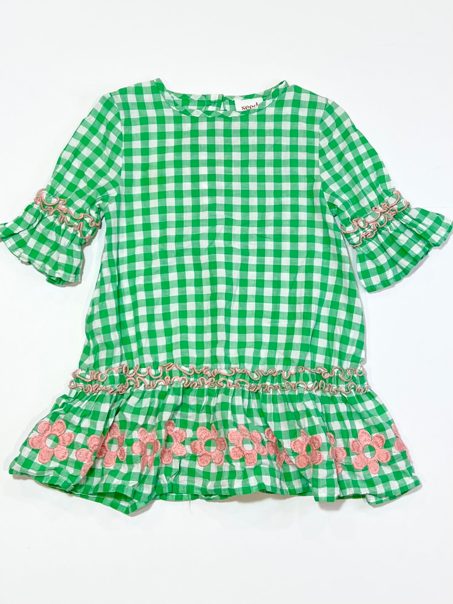 Gingham embroidered dress - Size 3