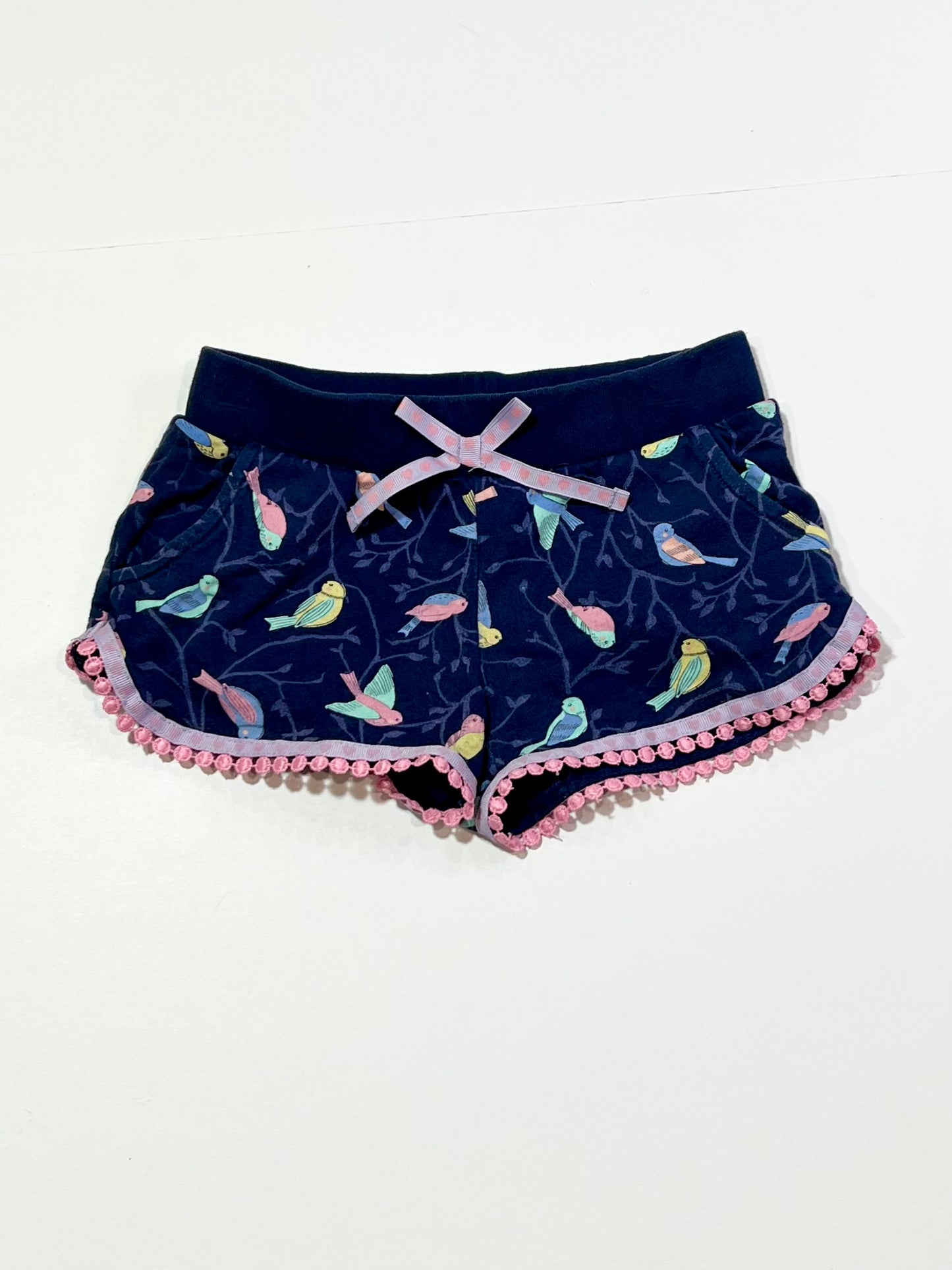 Navy birds sweat shorts - Size 2