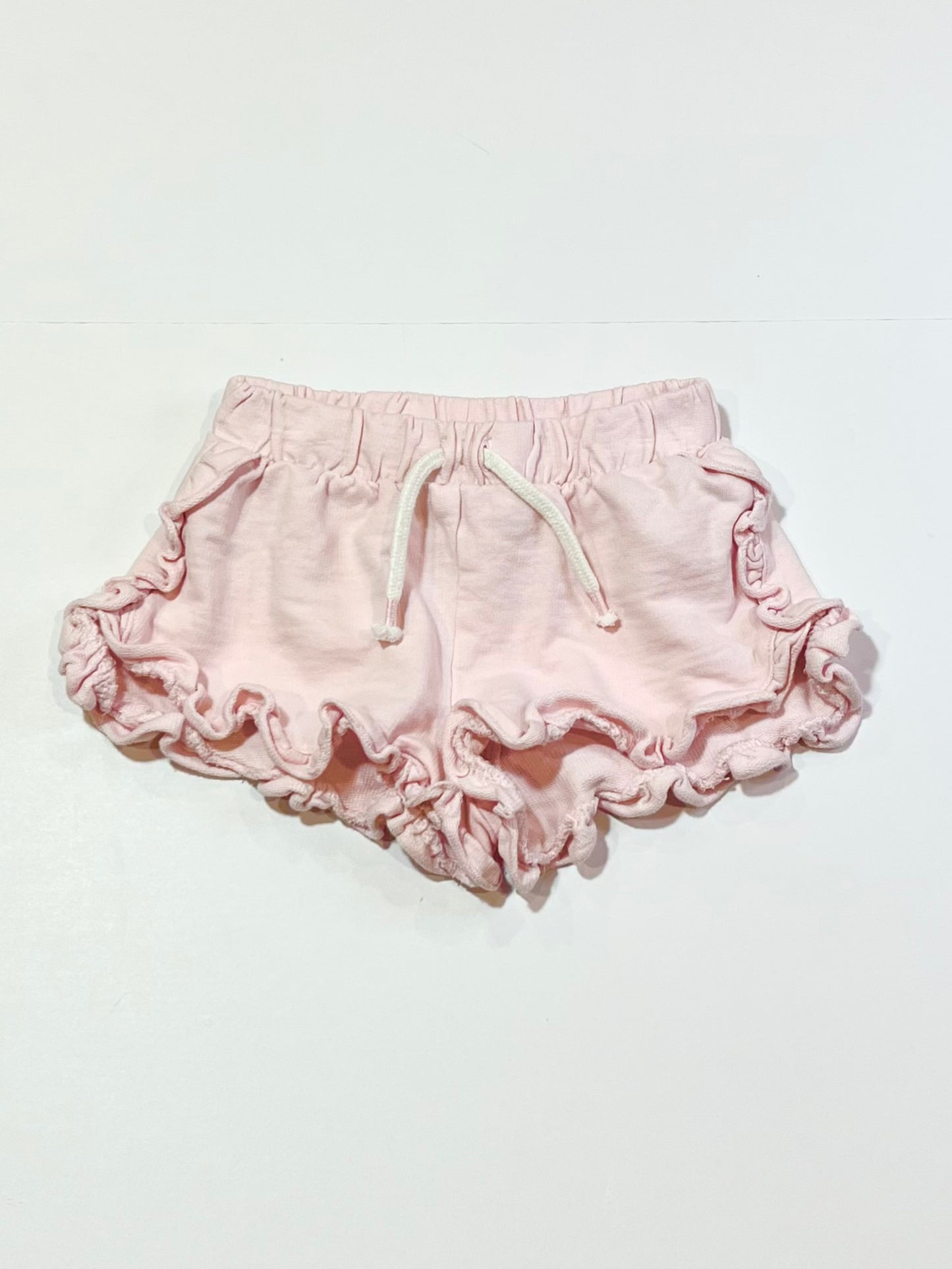 Pink ruffle sweat shorts - Size 2-3