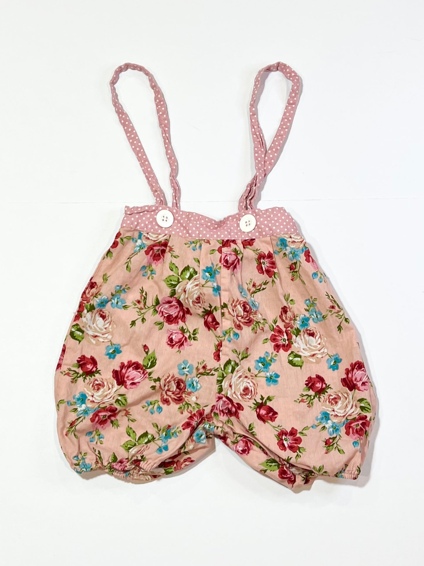 Floral suspender shorts - Size 2