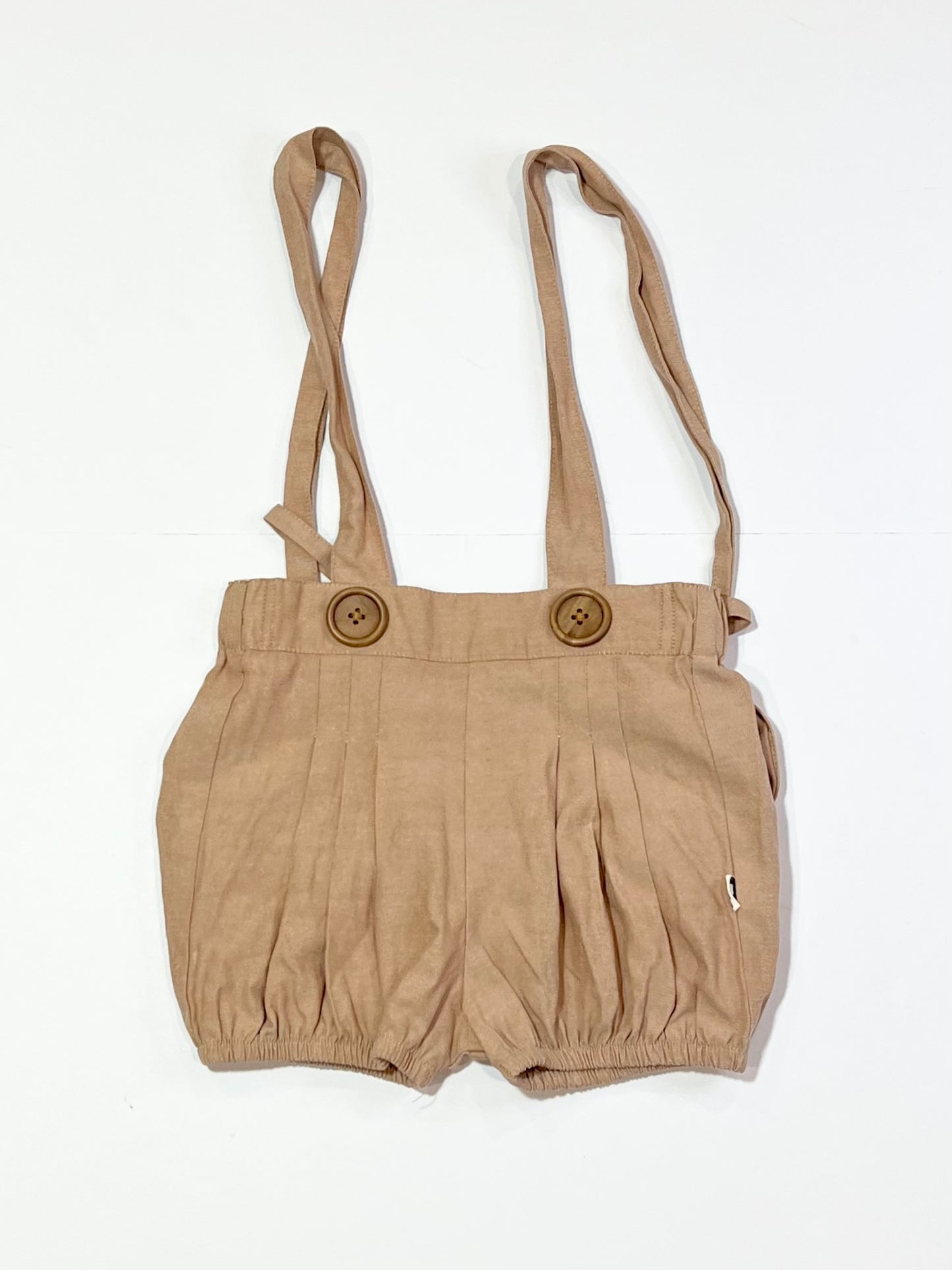 Brown suspender shorts - Size 2