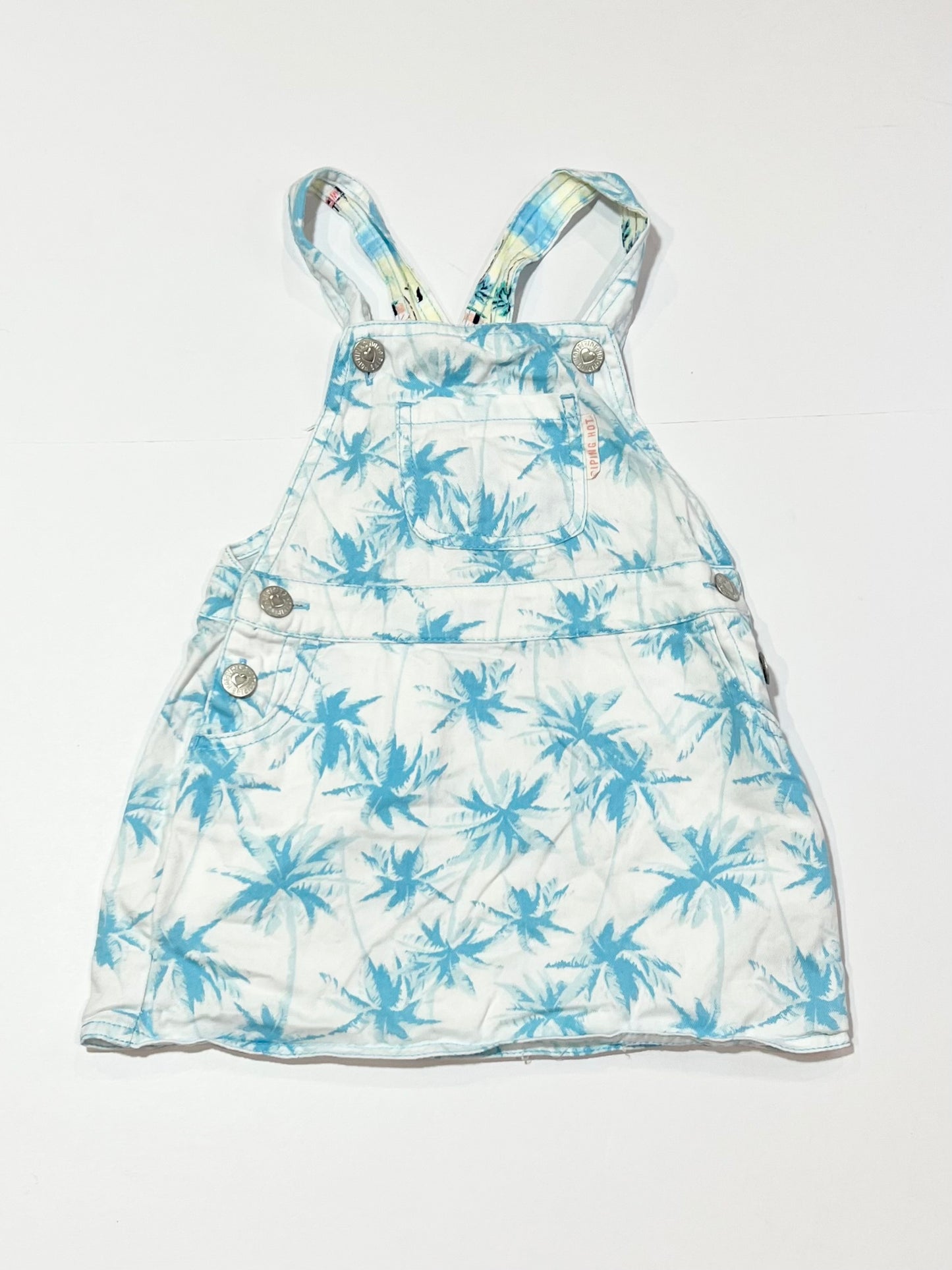 Blue palms pinafore - Size 2