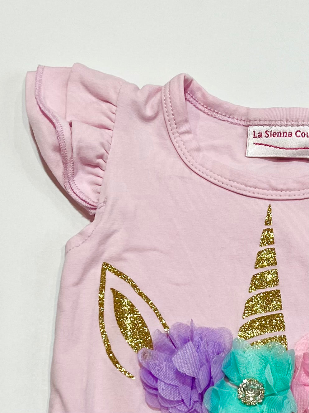 Pink unicorn bodysuit - Size 1