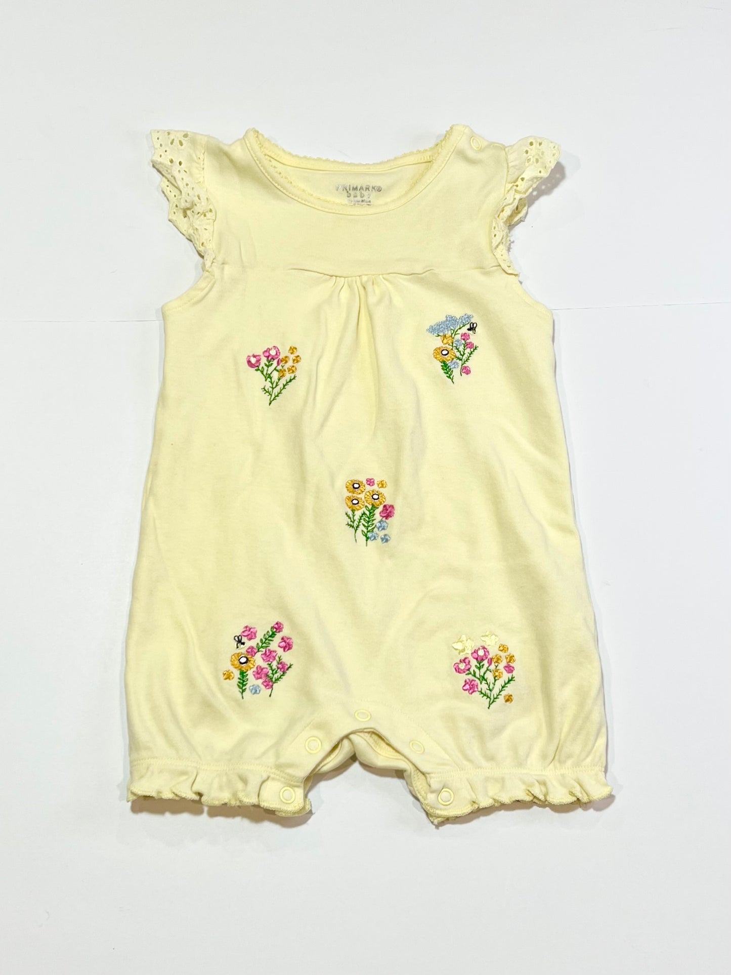 Yellow embroidered romper - Size 1