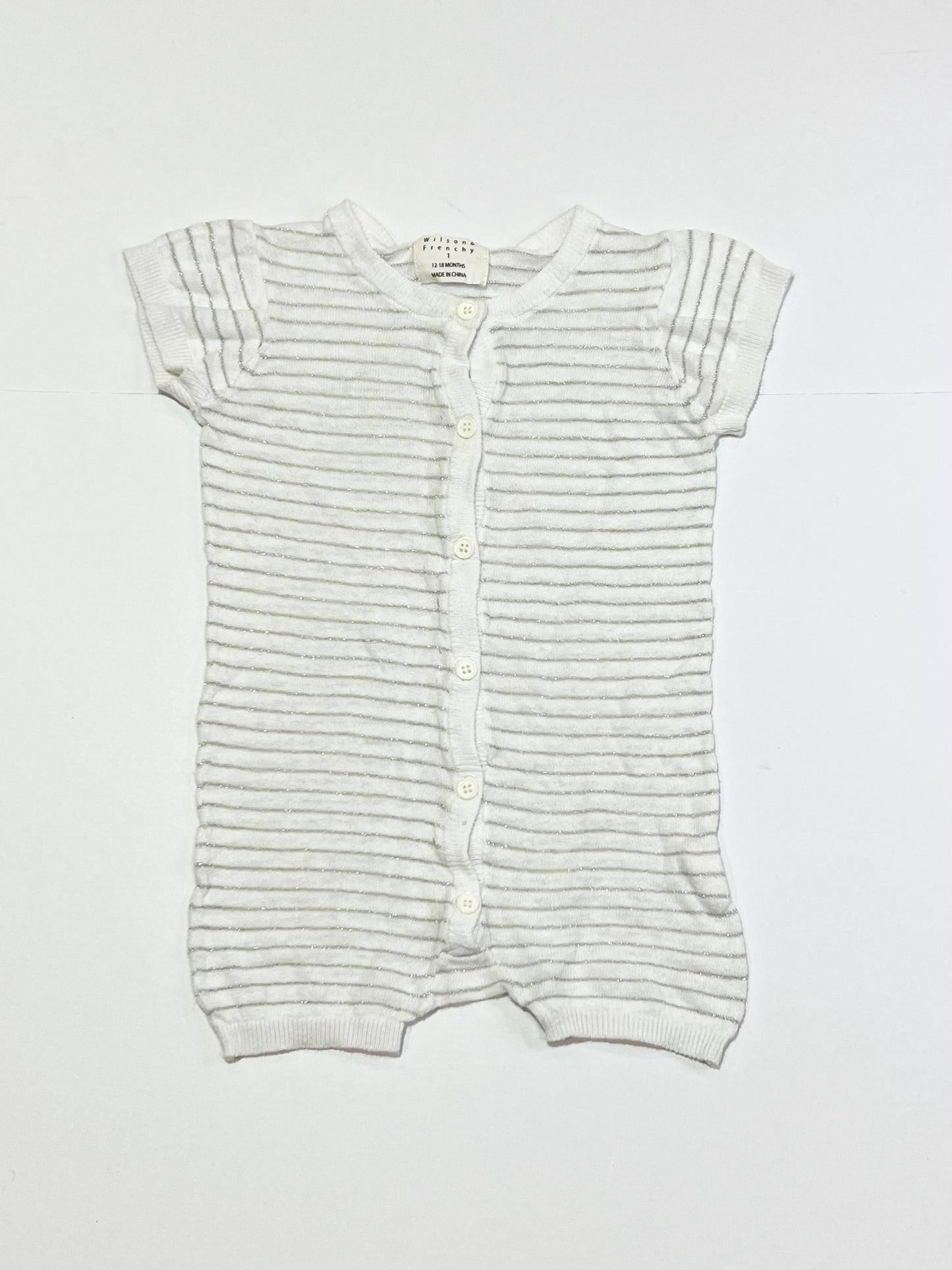 Striped metallic knit romper - Size 1