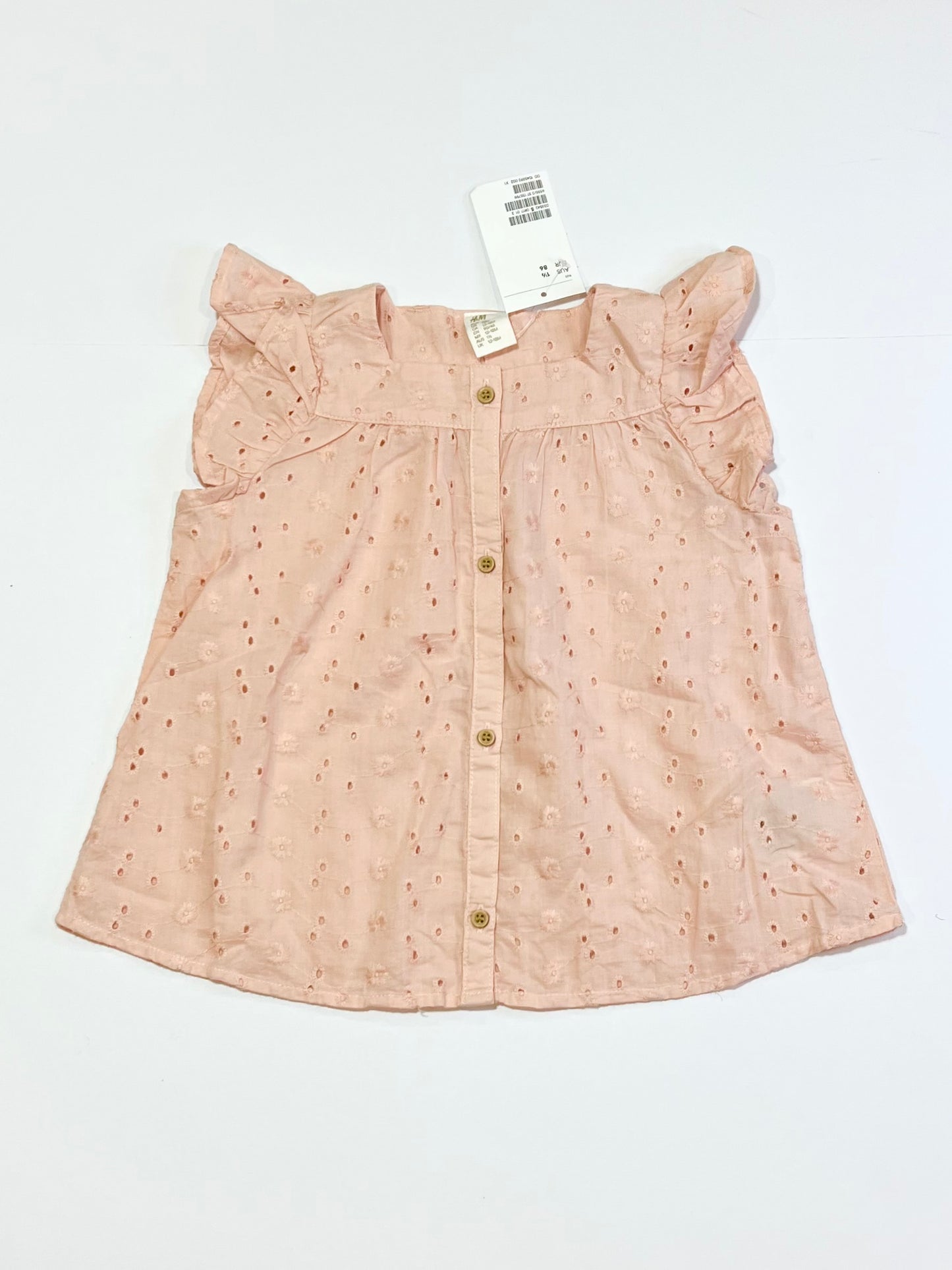 Pink cutwork top brand new - Size 1
