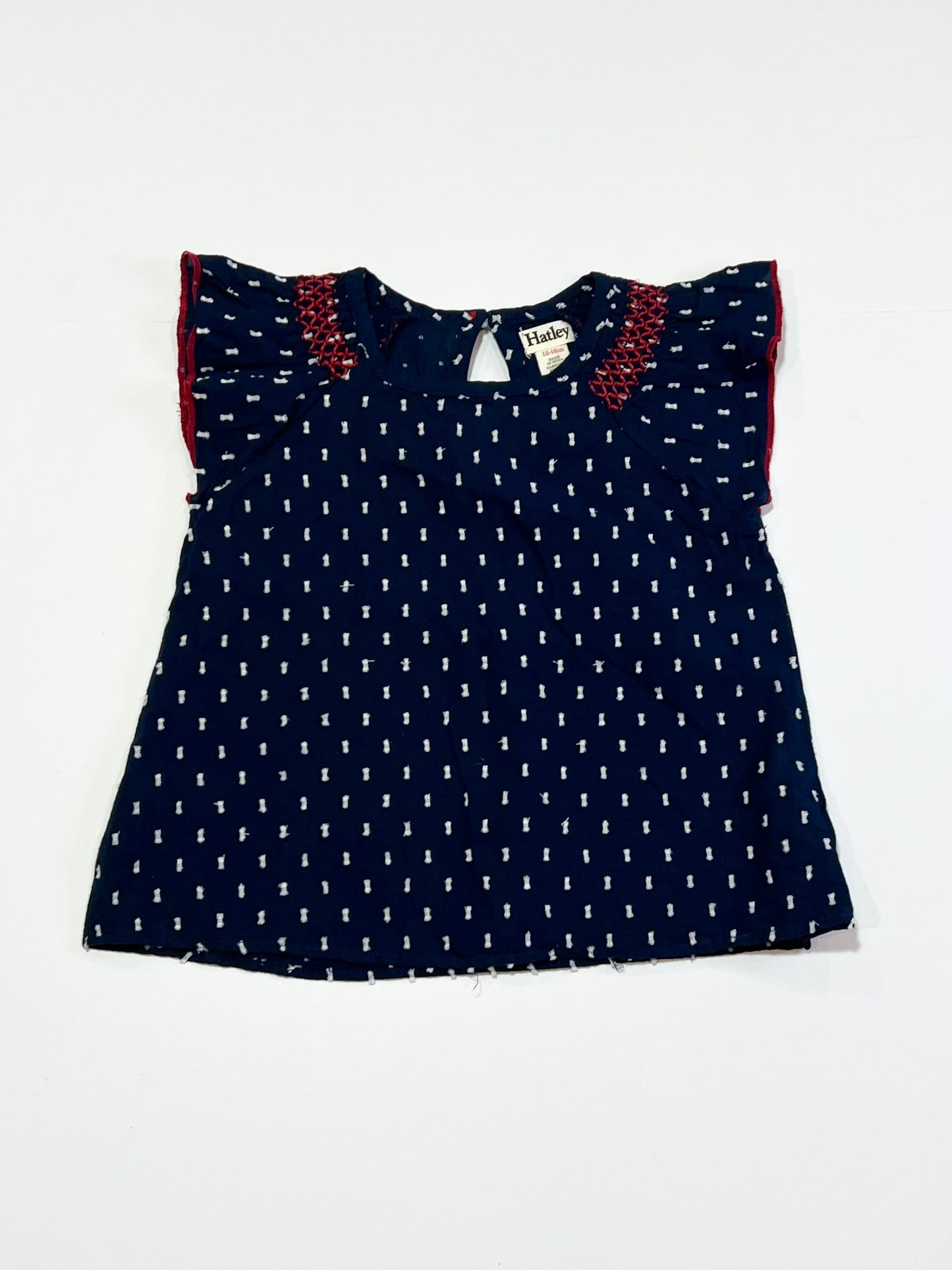Navy embroidered top - Size 1