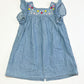 Blue embroidered dress - Size 1