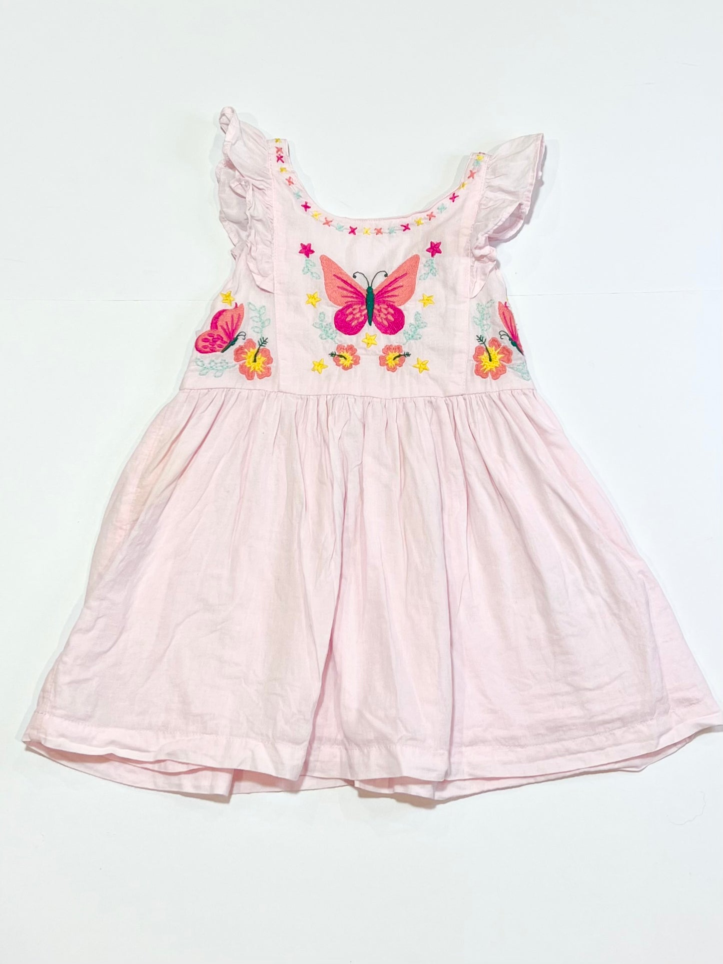Pink embroidered dress - Size 1