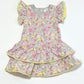 Grey floral jersey dress - Size 1