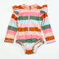 Striped one-piece swimsuit - Size 0