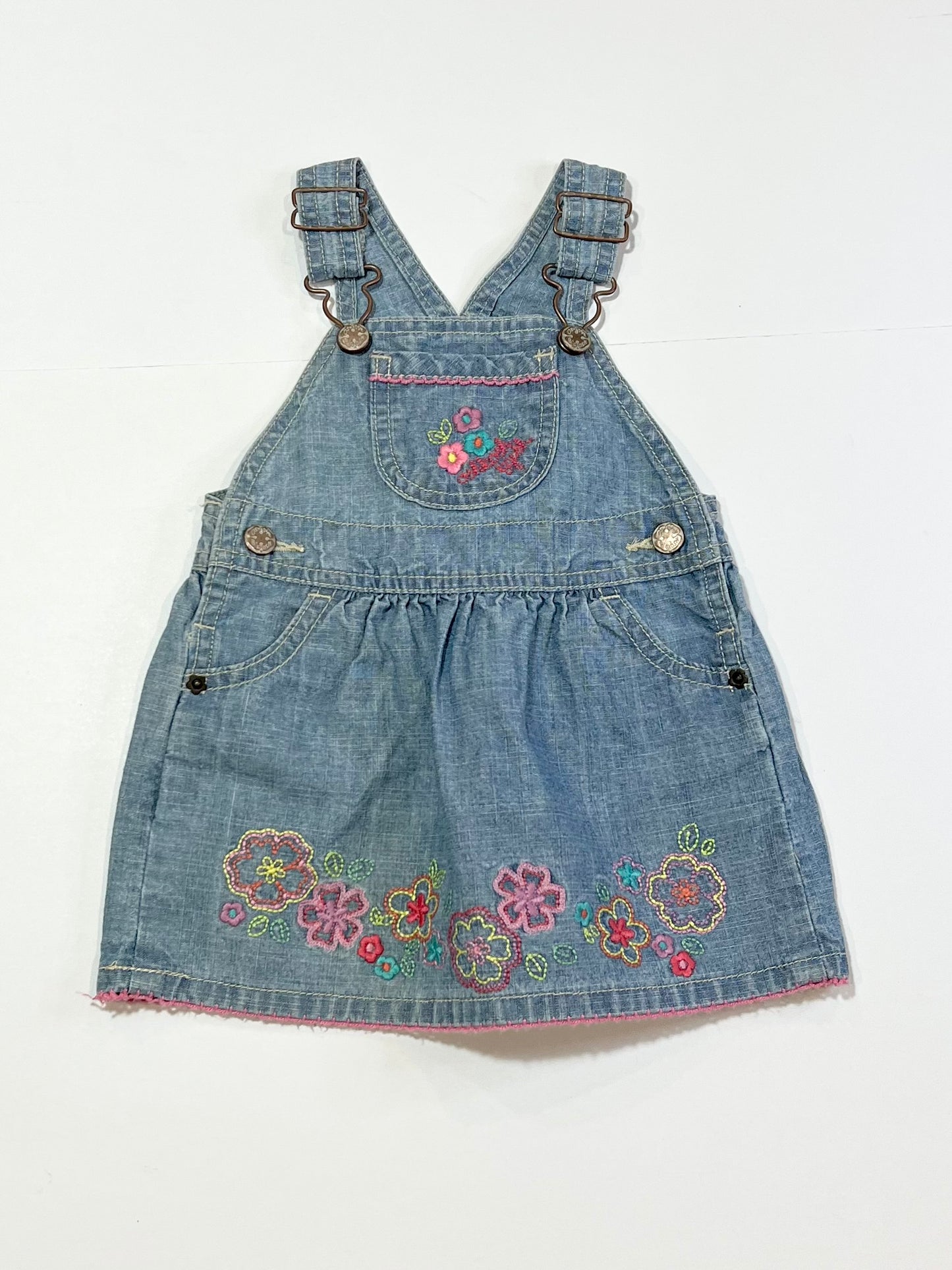 Denim pinafore - Size 6-9 months