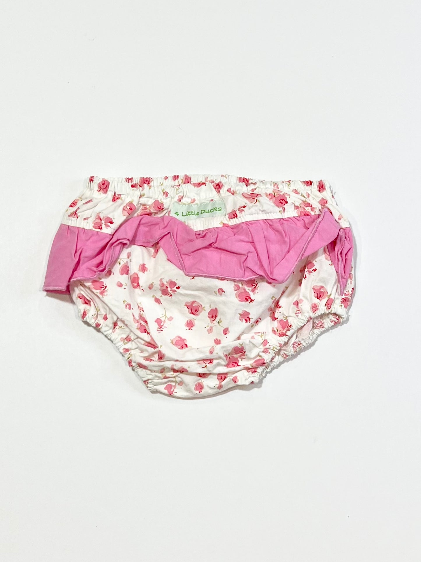 Roses ruffle nappy cover - Size 00