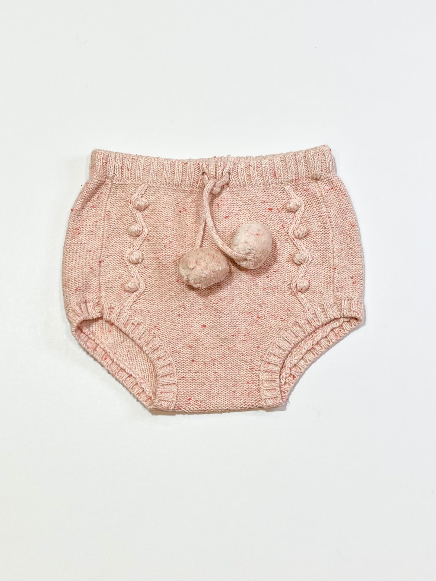 Pink knit nappy pants - Size 0