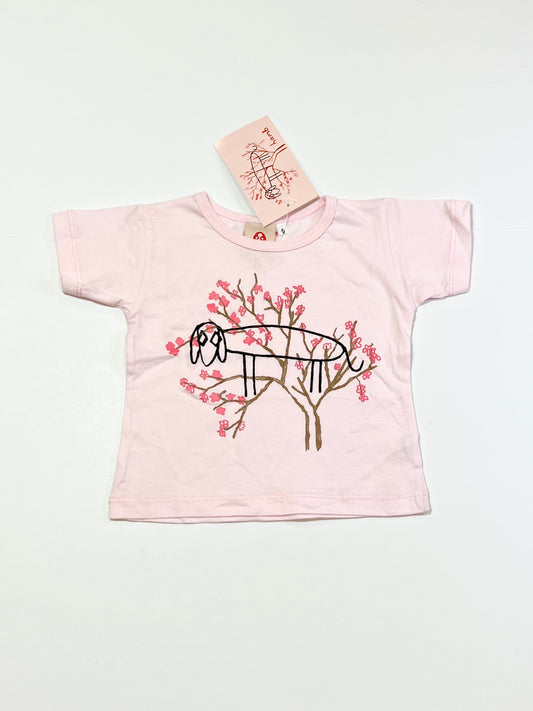 Pink sausage dog tee brand new - Size 0