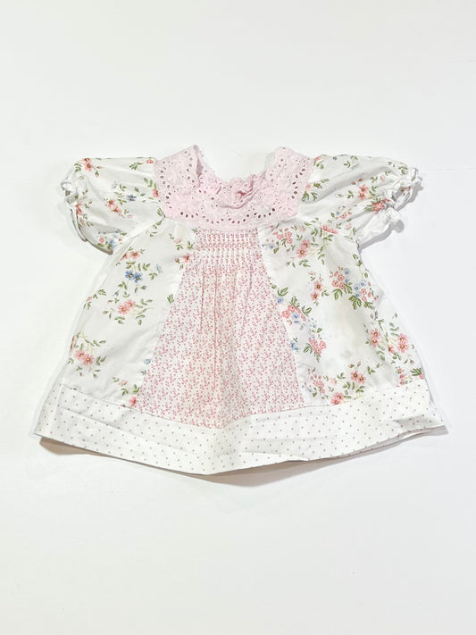 White floral top - Size 6-9 months