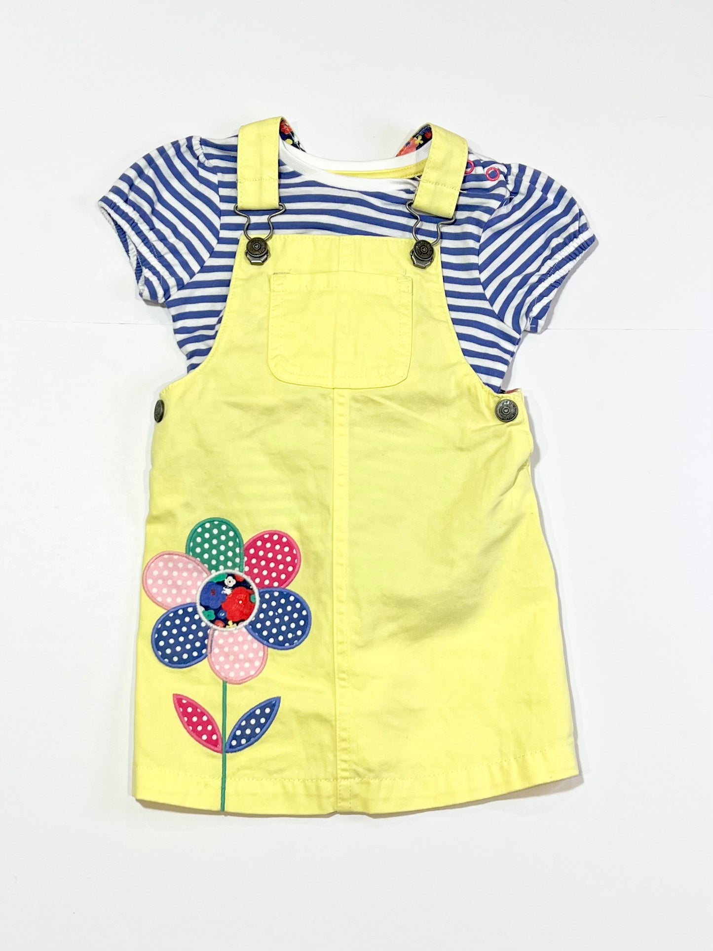 Yellow pinafore set - Size 9-12 months