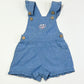 Blue embroidered ruffle overalls - Size 0