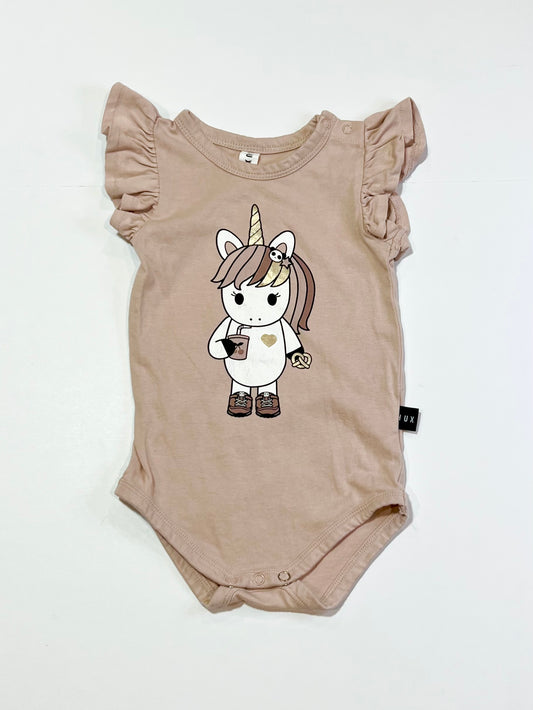 Dusty pink unicorn bodysuit - Size 0