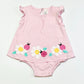 Pink spotty romper - Size 0