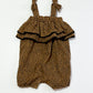 Brown spotty romper - Size 0