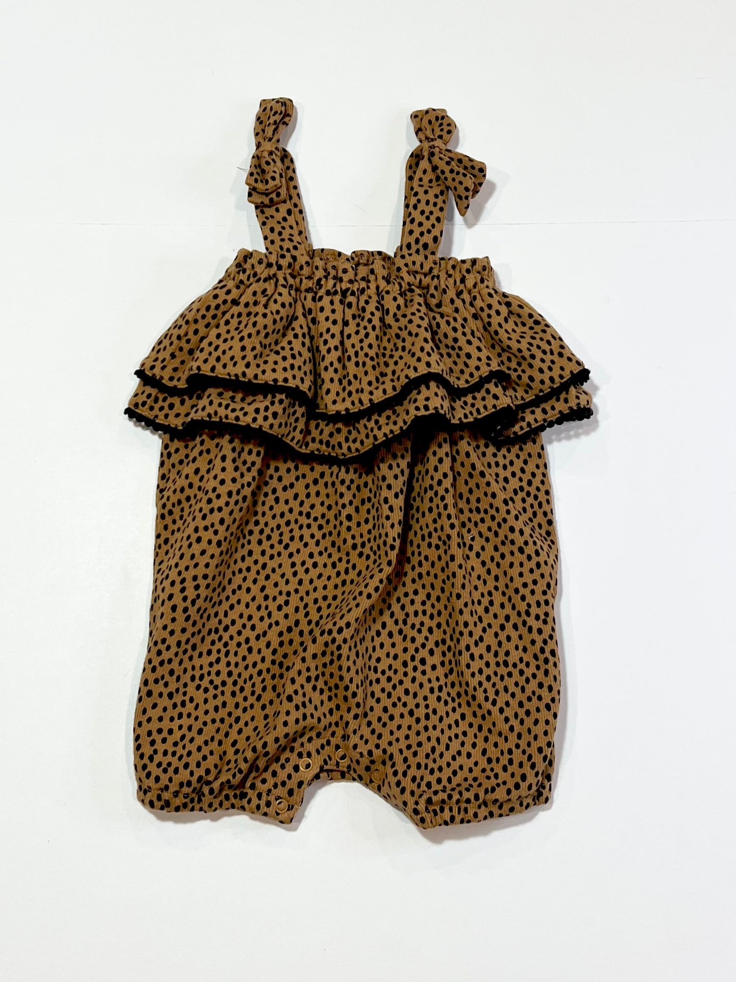 Brown spotty romper - Size 0