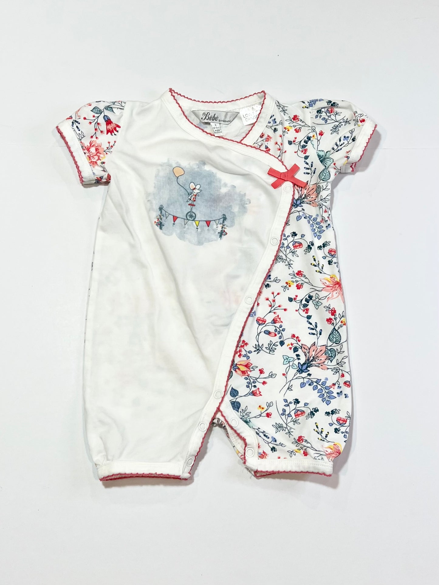 Floral mouse romper - Size 6-9 months