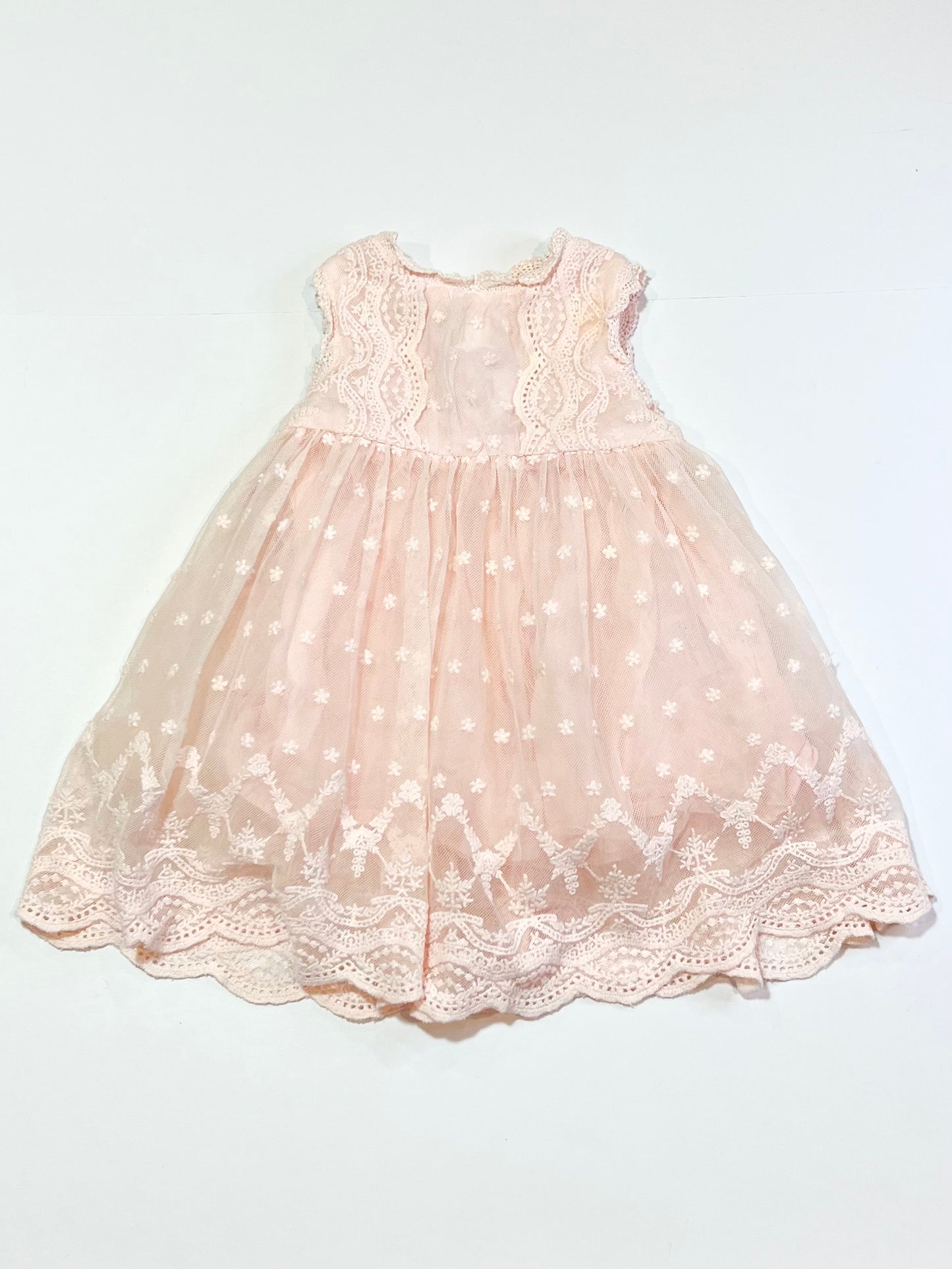 Pink lace tulle dress - Size 00