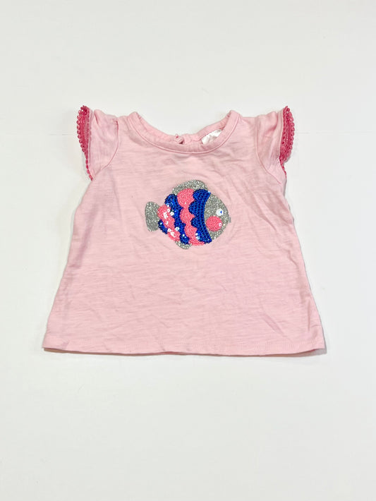 Glitter fish tee - Size 00