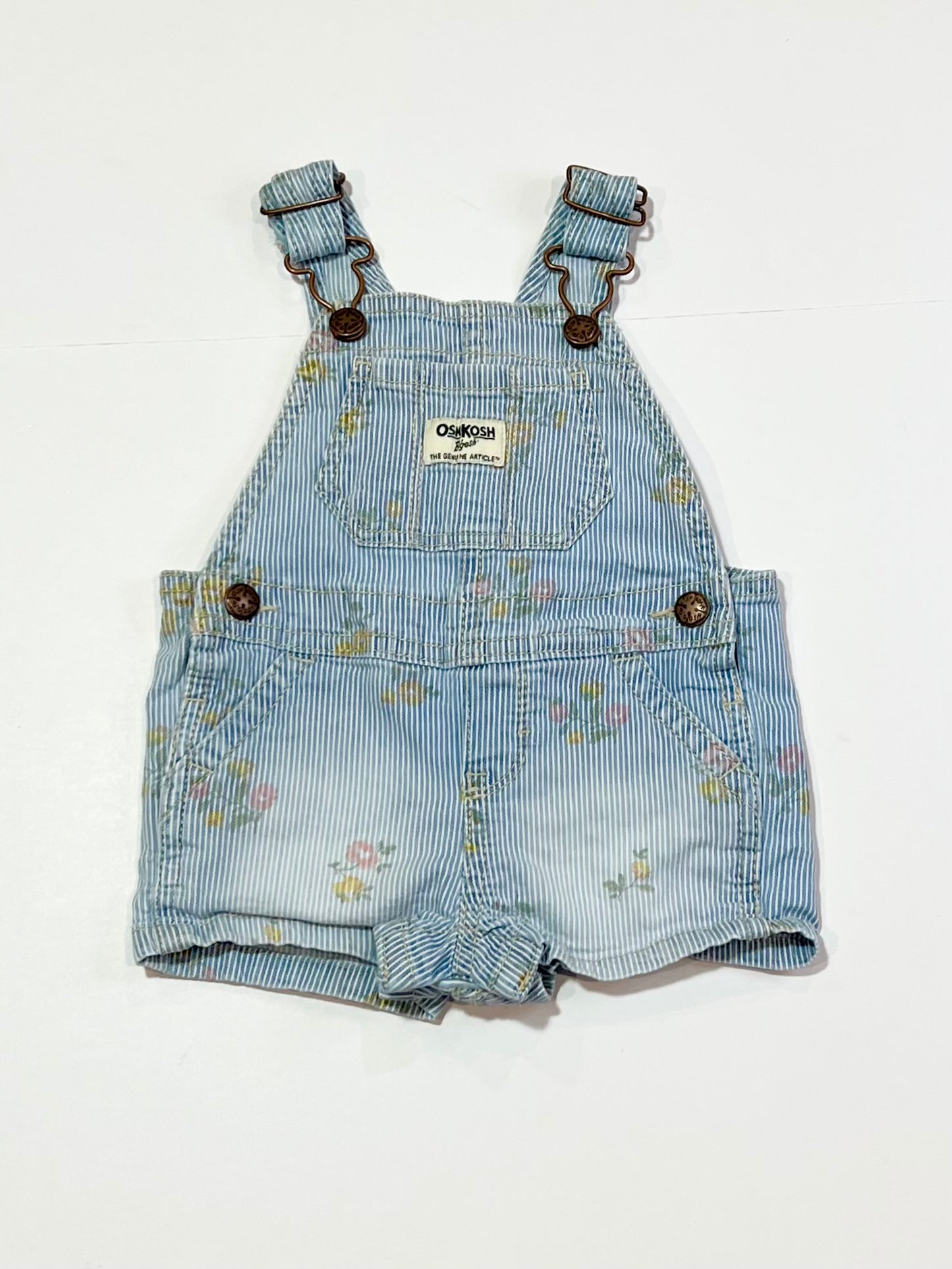 Striped floral denim overalls - Size 00