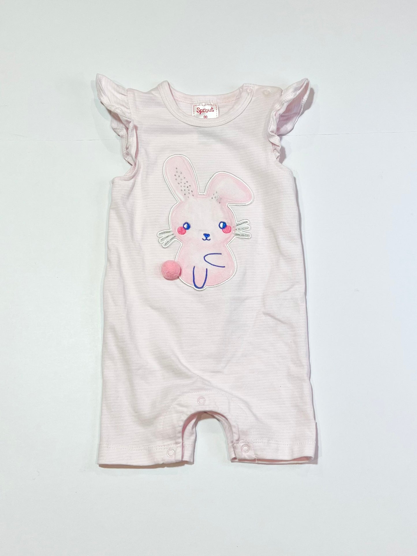 Pink bunny romper - Size 00