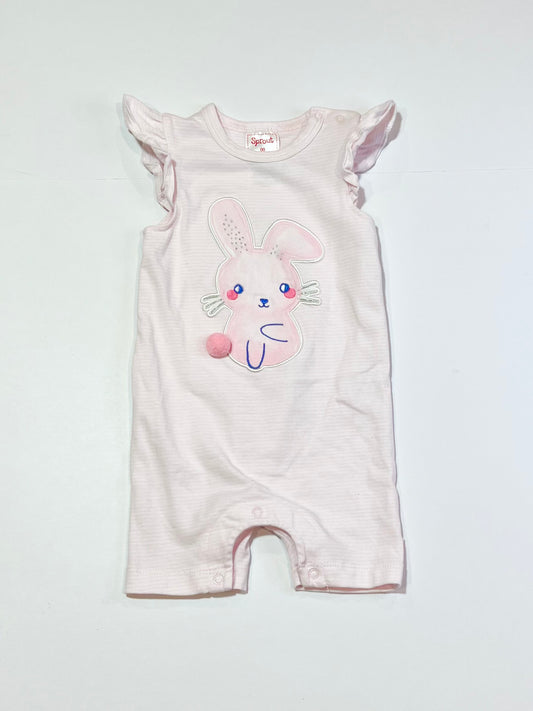 Pink bunny romper - Size 00