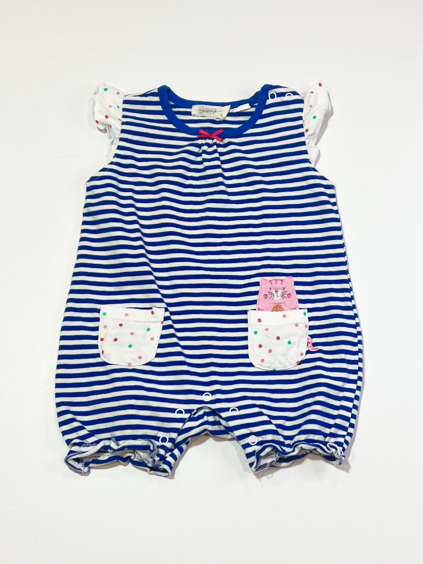 Striped cat romper - Size 00