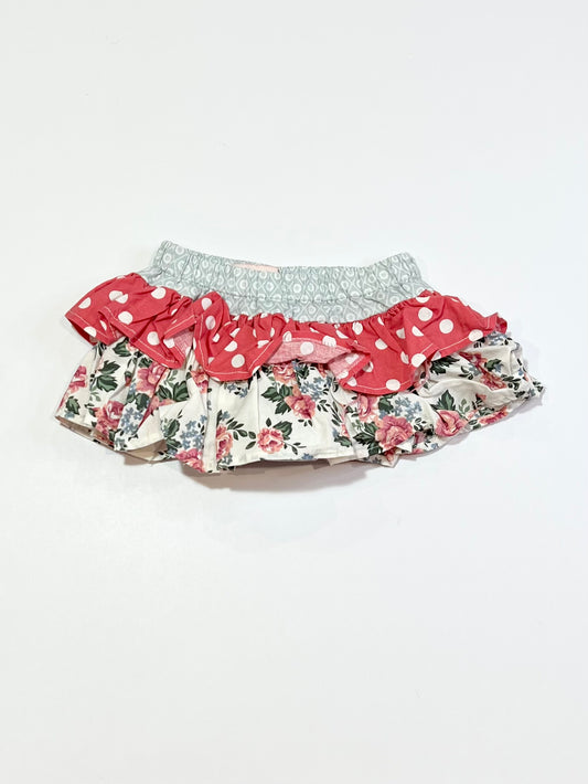 Floral ruffle nappy cover - Size 000