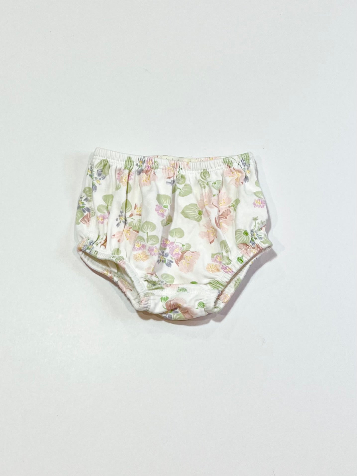 Floral jersey nappy cover - Size 000