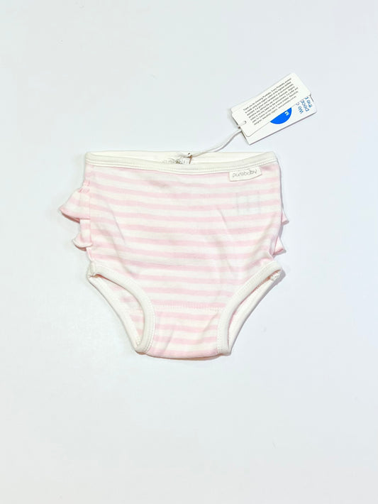 Striped ruffled nappy cover brand new - Size 000