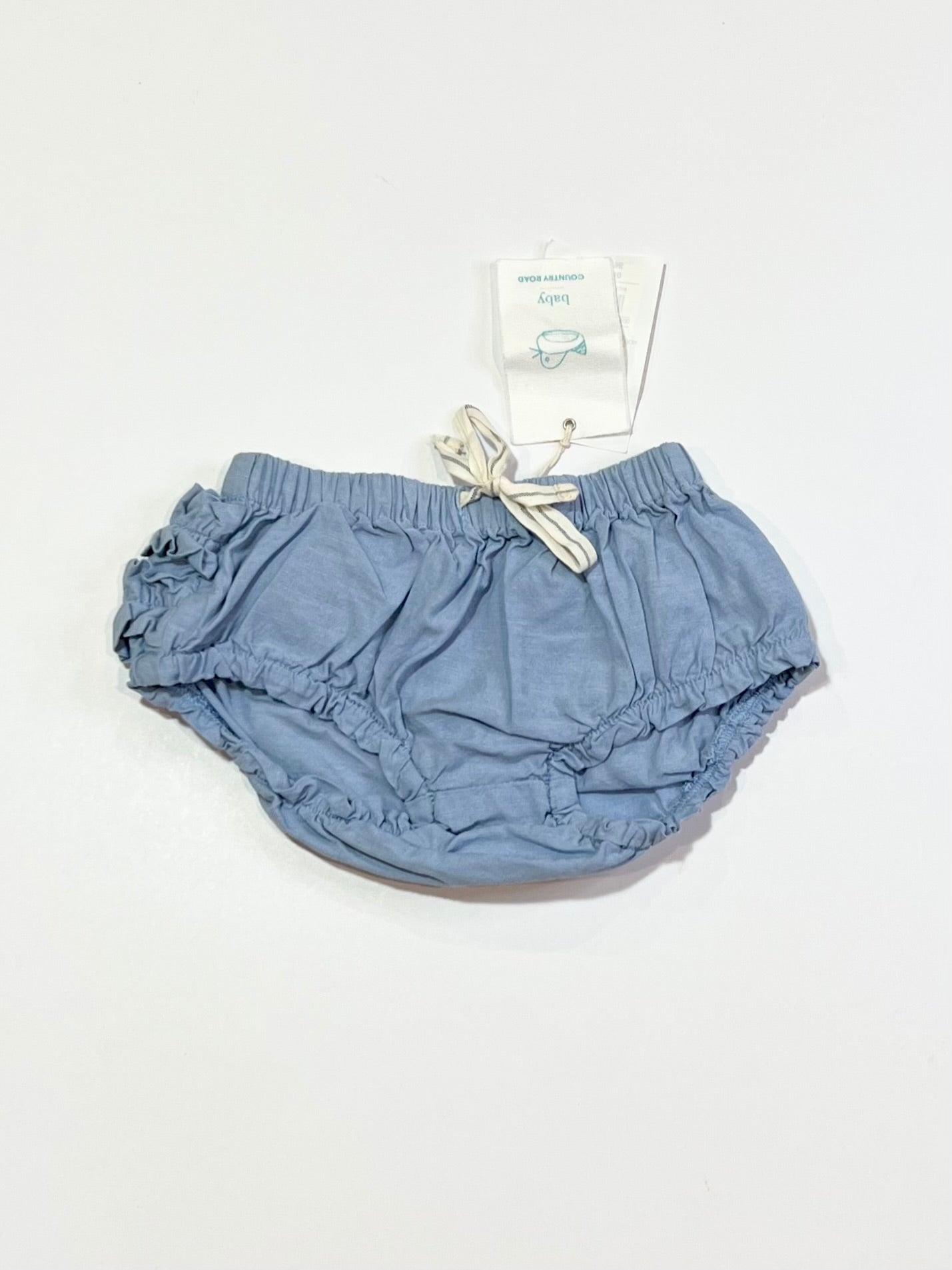 Blue ruffled nappy cover brand new - Size 000