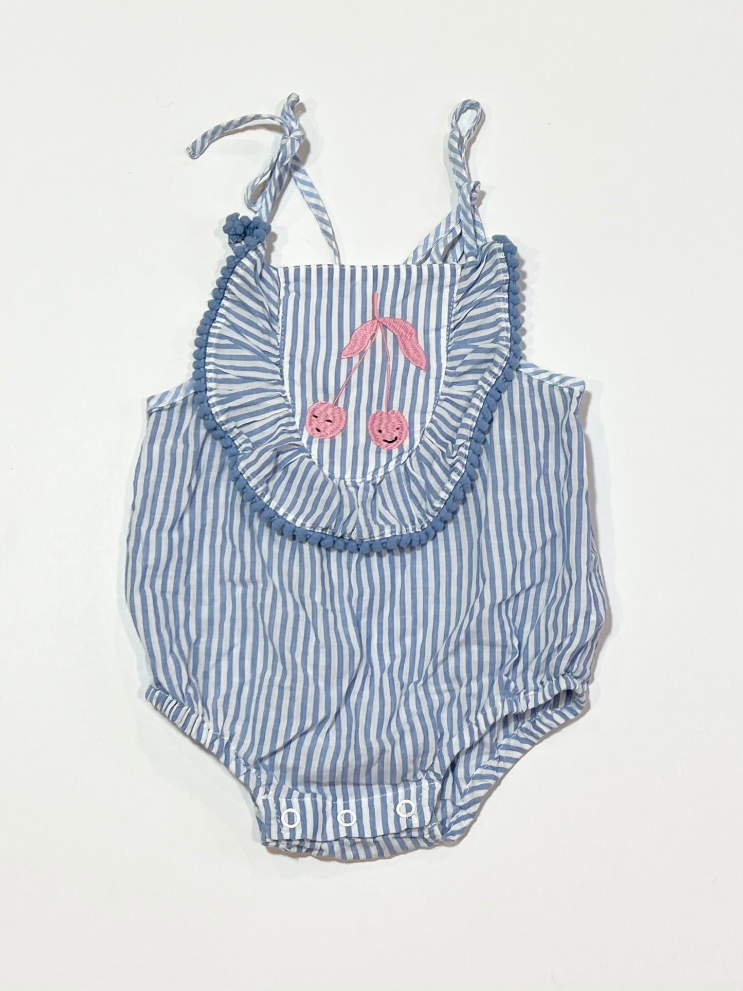 Striped cherries romper - Size 000
