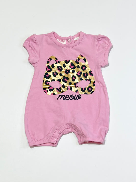 Pink meow romper - Size 0000