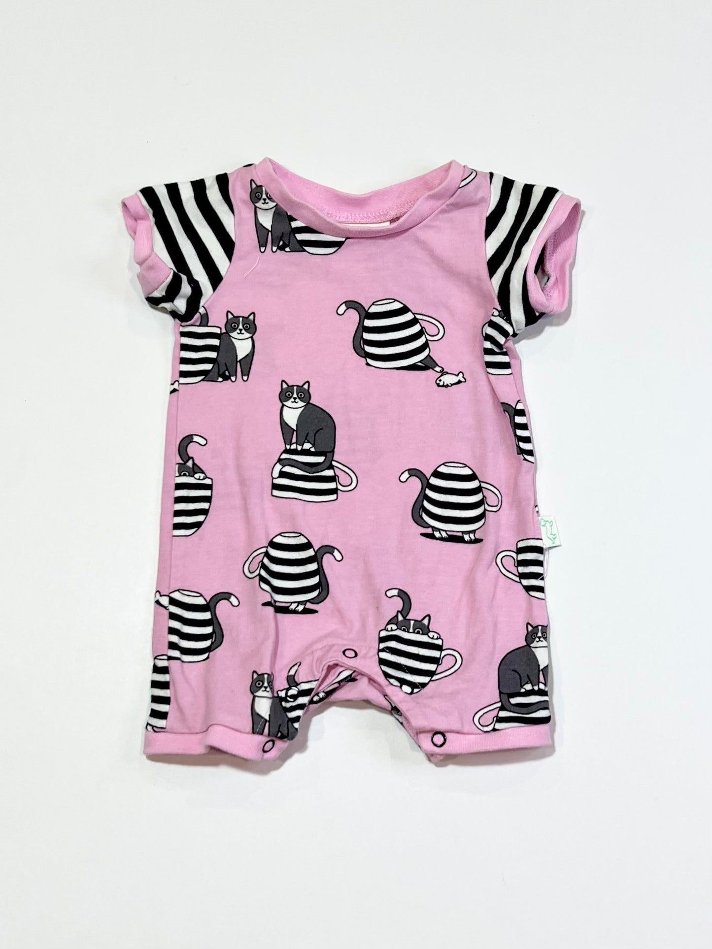 Cats in teacups romper - Size 0000