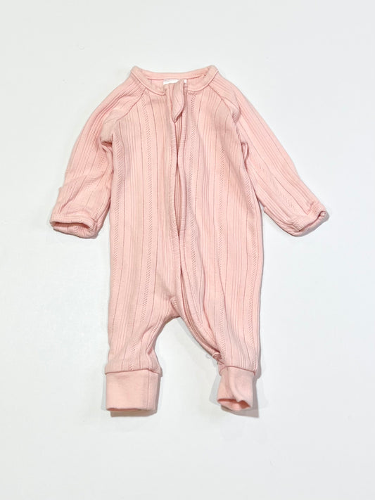 Pink zip onesie - Size 00000